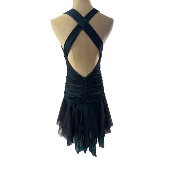 "MASQUERADE" Vintage Babydoll Sheer Asymmetrical Fairy Whimsy SZ 7/8 Hoco Dress - Picture 3 of 12